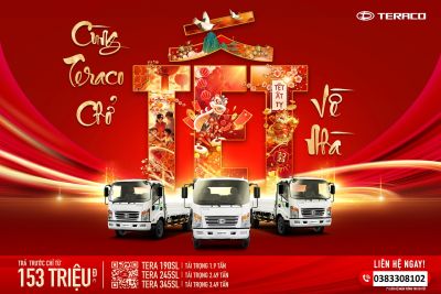 CÙNG TERACO CHỞ TẾT VỀ NHÀ ️-TẢI NHẸ THÙNG DÀI 6M3 - TRẢ TRƯỚC CHỈ TỪ 153 TRIỆU ĐỒNG