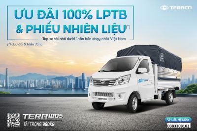 TERA100S ĐỘNG CƠ MITSUBISHI - ƯU ĐÃI 100% LỆ PHÍ TRƯỚC BẠ - PHIẾU NHIÊN LIỆU