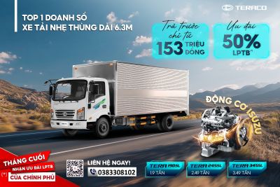 SIÊU PHẨM TẢI NHẸ THÙNG DÀI 6.3M - TOP 1 DOANH SỐ XE TẢI NHẸ THÙNG DÀI