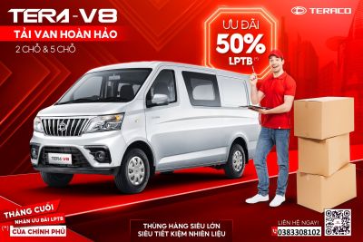 TERA-V8 - TẢI VAN HOÀN HẢO - THÙNG HÀNG LỚN NHẤT PHÂN KHÚC