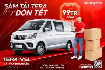 TERA-V8 - THÙNG HÀNG LỚN NHẤT PHÂN KHÚC - TRẢ TRƯỚC TỪ 99 TRIỆU ĐỒNG